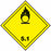 Etiqueta ADR Clase 5.1 – Materias Comburentes (100×100 mm, Homologada ADR)