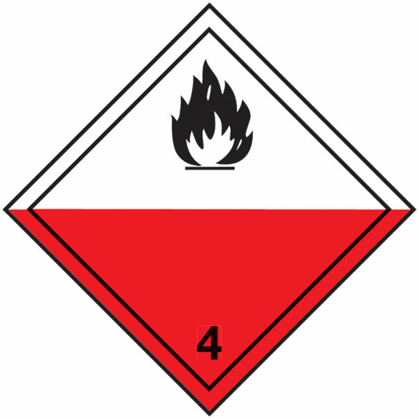Etiqueta ADR Clase 4.2 – Materias de Inflamación Espontánea (100×100 mm)