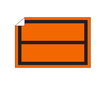 Panel naranja adhesivo con banda central